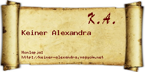 Keiner Alexandra névjegykártya